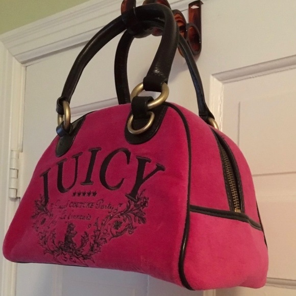 Juicy Couture Bags Y2k Vintage Juicy Couture Hot Pink Velour Bowler